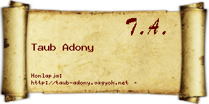 Taub Adony névjegykártya